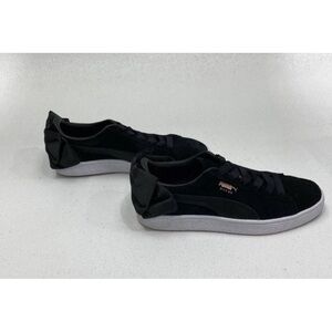 Puma Black Sneakers black bow with White Soles